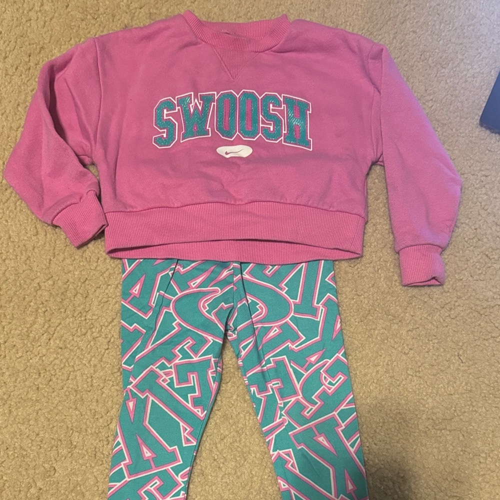 Nike Kids Pink and Teal Matching Set